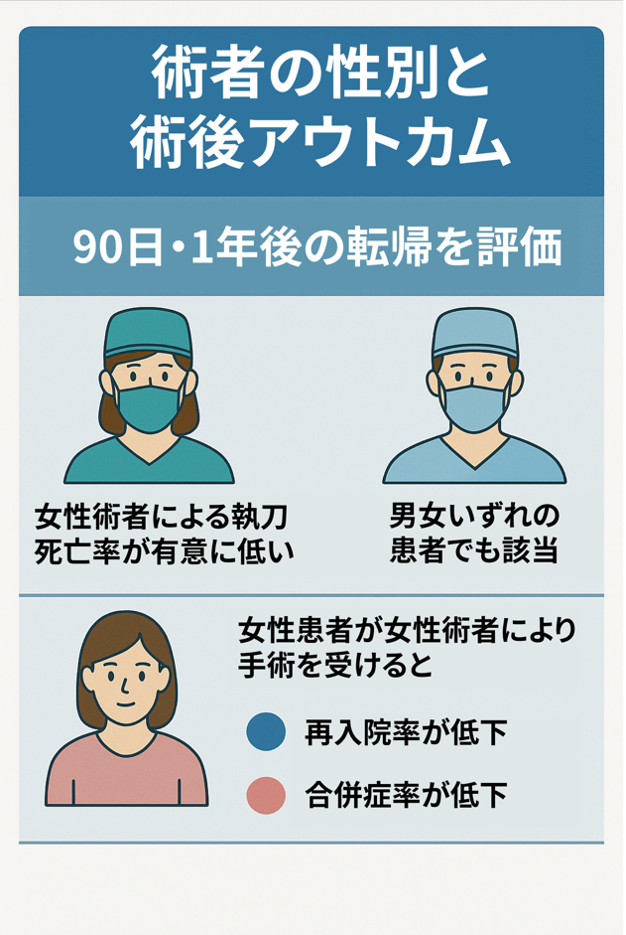 解説記事：術者の性別および患者―術者の性別一致が長期術後転帰に与える影響